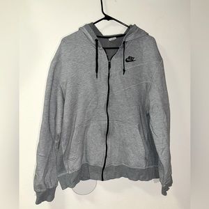 Grey Nike Zip-Up Hoodie